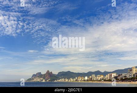 Panoramic view of the beaches of Ipanema and Leblon Stock Photo