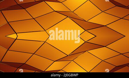 3d rendering triangular geometric surface. Computer generation abstract low poly waving background. Stock Photo