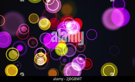 Computer generated the rows of multi colored circles and rings. 3d rendering abstract background from round particles Stock Photo