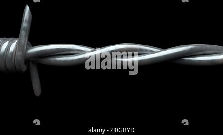 Computer generated background with barbed wire. 3d rendering spinning barbed wire spiral Stock Photo