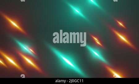 Rays of light of different colors randomly blink on a dark. Computer generated background 3d rendering Stock Photo