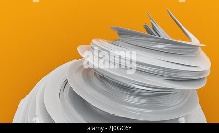 Abstract growing vortex flow, computer generated. 3d rendering modern composition, futuristic background Stock Photo