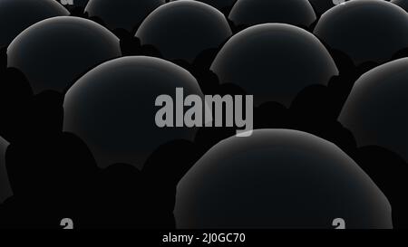 Wavy surface of many black balls. 3d rendering modern background, computer generated Stock Photo