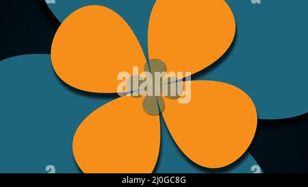 Computer generated web floral background. Big and small colorful flowers. 3D rendering Stock Photo