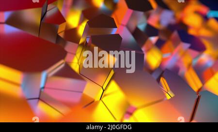 Cracked polygons surface abstract background. Stock Photo