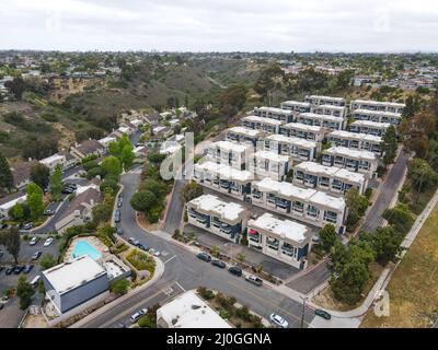 Aerial view of middle class townhouse and residential condos in San Diego Stock Photo