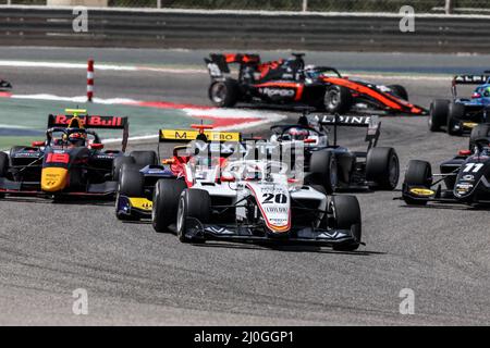 Sakhir, Bahrain. 19th Mar, 2022. 20 VIDALES David (spa), Campos Racing, Dallara F3, action during the 1st round of the 2022 FIA Formula 3 Championship from March 18 to 20, 2022 on the Bahrain International Circuit, in Sakhir, Bahrain - Photo Florent Gooden / DPPI Credit: DPPI Media/Alamy Live News Stock Photo