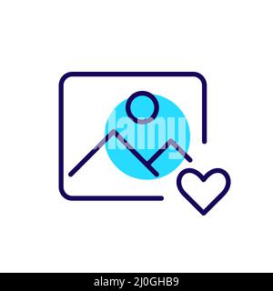 Image like pixel perfect, editable stroke fun color icon Stock Vector