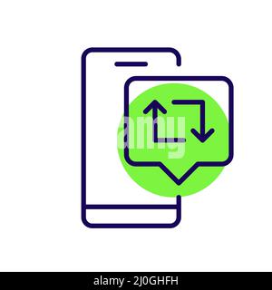Repost message on a smartphone. Pixel perfect, editable stroke icon Stock Vector