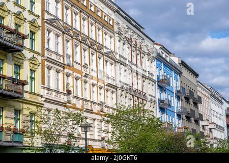 Beautiful renovated old apartment buildings seen in Prenzlauer Berg, Berlin Stock Photo