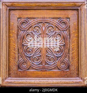 Wooden Ornament Door Detail Stock Photo