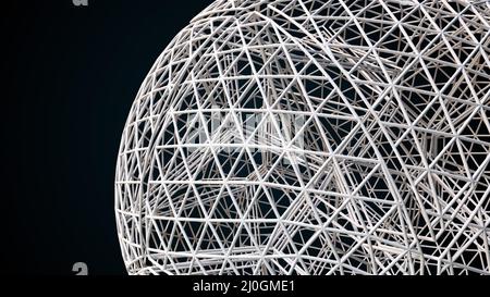 Sphere frame made intertwined lines. Stock Photo