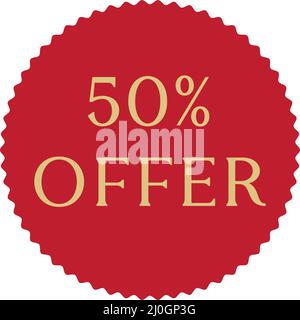 50 percentage offer typography banner vector illustration Stock Vector