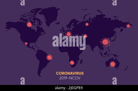 Corona Virus Map Infographic. Illustraion Vector eps 10 Stock Vector