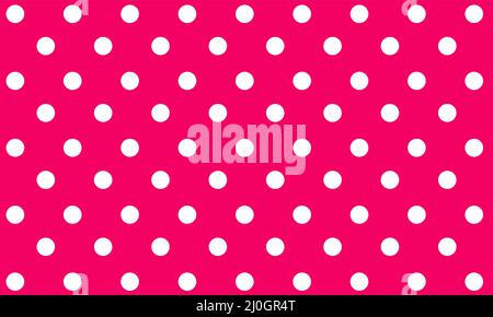 colorful seamless polka dots pattern in Pink background vintage Stock Vector