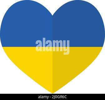Ukraine country flag heart symbol icon Stock Vector