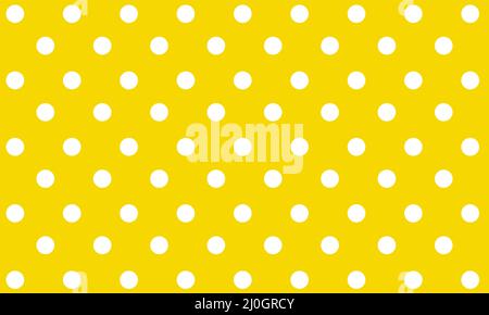 colorful seamless polka dots pattern in yellow background vintage Stock Vector