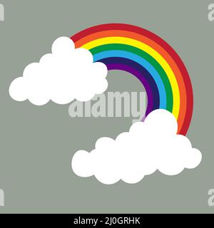 clouds and rainbow vector illustration Stock Vector