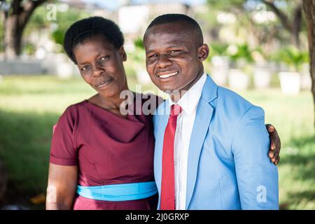 Black African man and woman happy portrait Stock Photo
