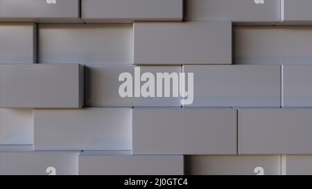 Computer generated background transformation of large rectangles into small. 3d rendering geometric surface Stock Photo