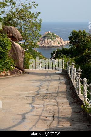 Shark island as seen from Koh Tao. Chumphon archipelago. Thailand Stock Photo
