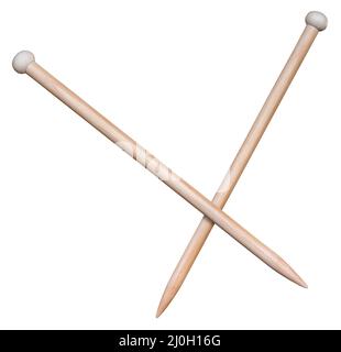 Isolated Knitting Needles Stock Photo