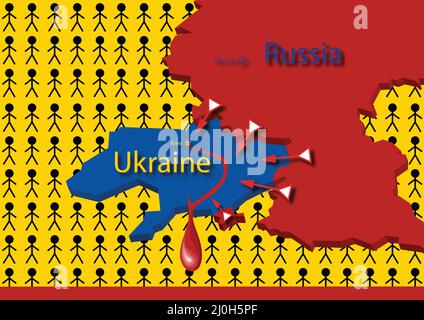 Russia Ukraine War Invasion Operation Stock Vector