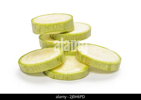 Zucchini on white background with soft shadow Stock Photo