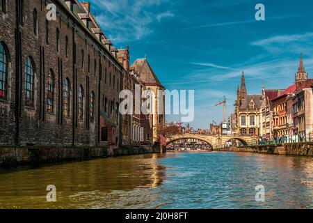 The St. Michael Bridge in Ghent Stock Photo