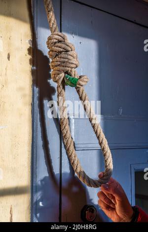 Rope with hangman's noose Stock Photo