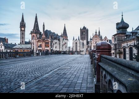 The St. Michael Bridge in Ghent Stock Photo