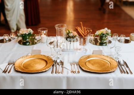 Luxury wedding decoration with beautiful flowers Stock Photo