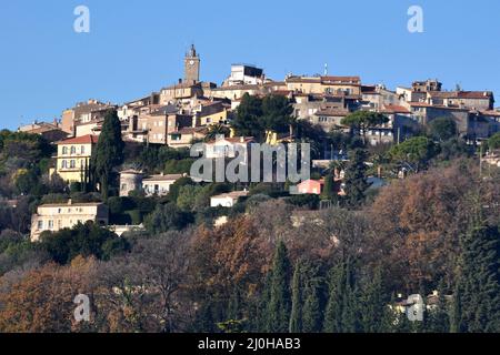 France, french riviera, Mougins, this beautiful medieval village stand between pines and olives trees, Pablo Picasso leave there 15 years. Stock Photo