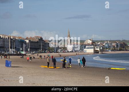 Views of Weymouth Beach in Dorset in the UK Stock Photo