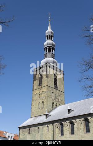 Tower of the St. Petri church, Soest, North Rhine-Westphalia, Germany, Europe Stock Photo