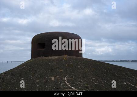 Saint Nazaire, France - March 2, 2022: German submarine base in Saint Nazaire. It's a fortified U-boot pens built by Germany during the Second World W Stock Photo