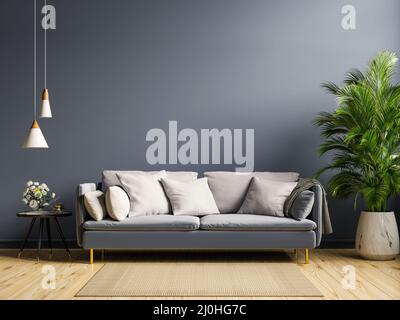 interior background loft couch cosy render lounge wall indoor furniture  comfortable sofa. Generative AI Stock Photo - Alamy