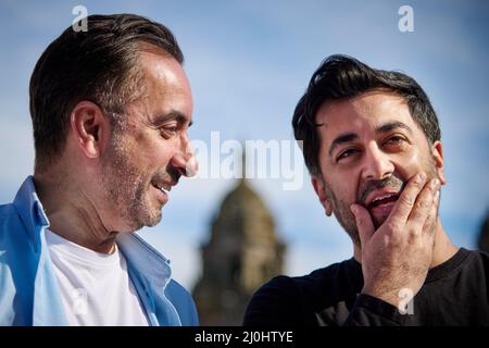 Glasgow Scotland, UK March 19 2022. Hundred March to George Square to mark Anti Racism Day. credit sst/alamy live news Stock Photo