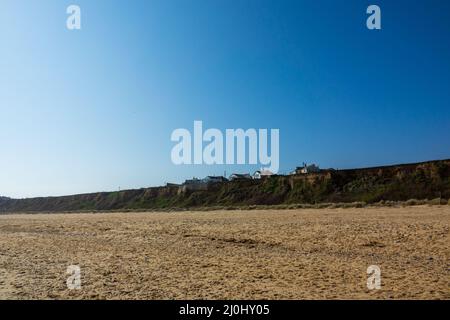 Chalet, on Cliffs, California Norfolk, UK Stock Photo