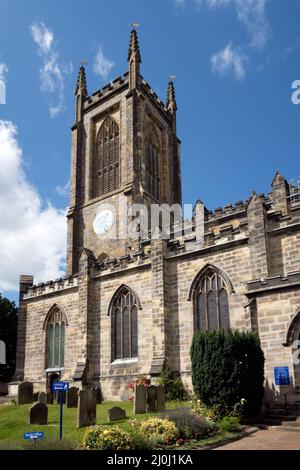 EAST GRINSTEAD, WEST SUSSEX, UK - AUGUST 10 : View of St Swithun's Church in East Grinstead West Sussex on August 10, 2021 Stock Photo