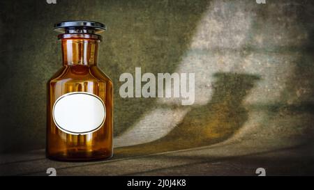 clos up of an pharmacy bottle Stock Photo