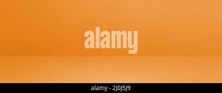 Empty orange concrete interior background banner Stock Photo