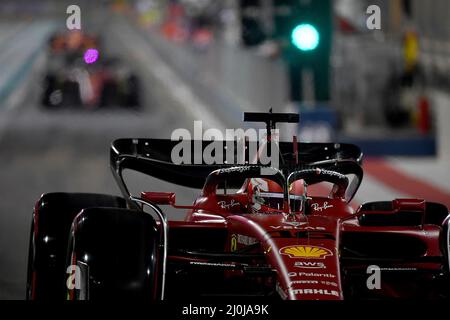 Sakhir, Bahrain. 19th Mar, 2022. March 19, 2022, Bahrain International Circuit, Sakhir, Formula 1 in Bahrain 2022, in the picture Charles Leclerc (MCO), Scuderia Ferrari Credit: dpa/Alamy Live News Stock Photo