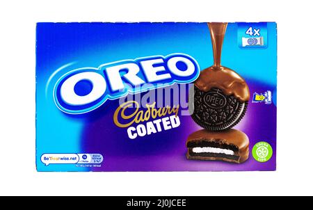 Oreo Cadbury Chocolate Coated Biscuits Stock Photo