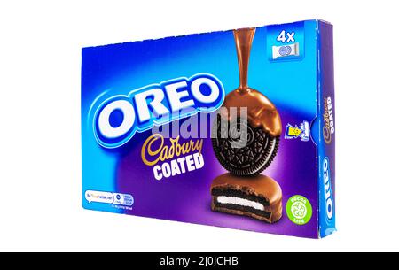 Oreo Cadbury Chocolate Coated Biscuits Stock Photo