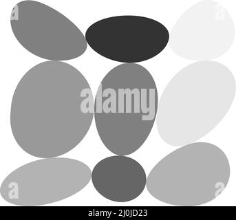 Rounded stones, pebbles, rock wall pattern and texture - stock vector illustration, clip-art graphics Stock Vector