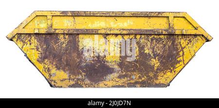 A Weathered Old Skip (Dumpster) For Industrial Waste At A Construction Site Stock Photo
