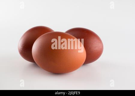 red colored chicken eggs as a symbol of Easter Stock Photo