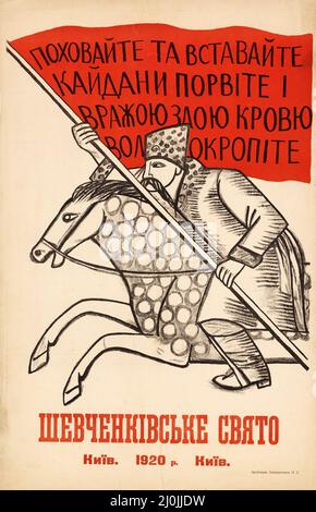 Ivan Boychuk. Poster 'Shevchenko's holiday'. Kyiv / Kiev, Dnipro Union Printing House, 1920.
