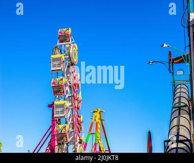 Amusement Rides At Small County Fair Stock Photo